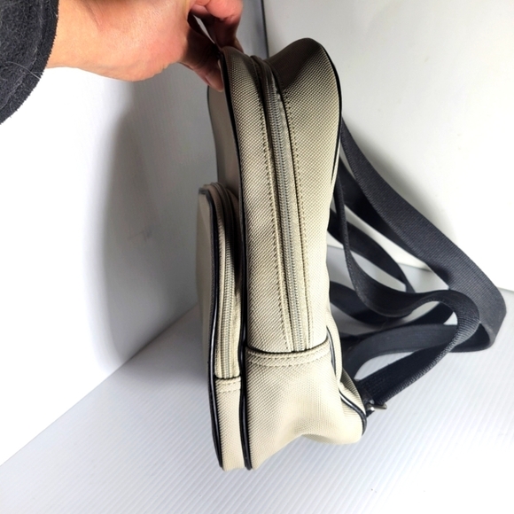 Lacoste birch white small back pack knapsack black straps - Picture 3 of 11